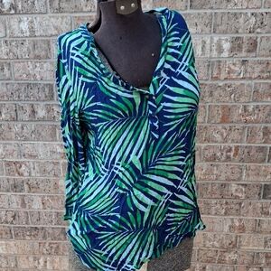 Tropical Leaf Print Women's Top